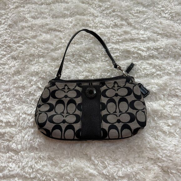 Coach Black/Gray Logo Handbag - Picture 1 of 5